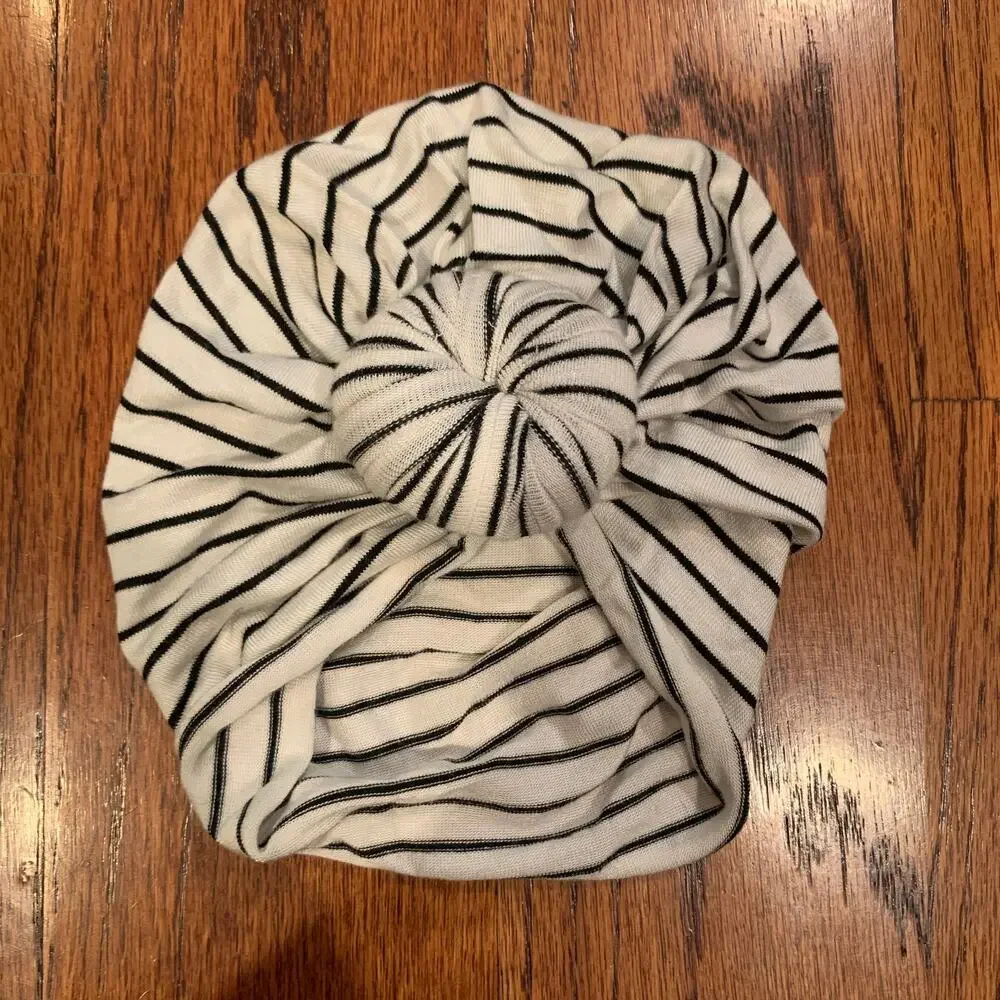 Knot Baby Striped Headwrap | Black White
